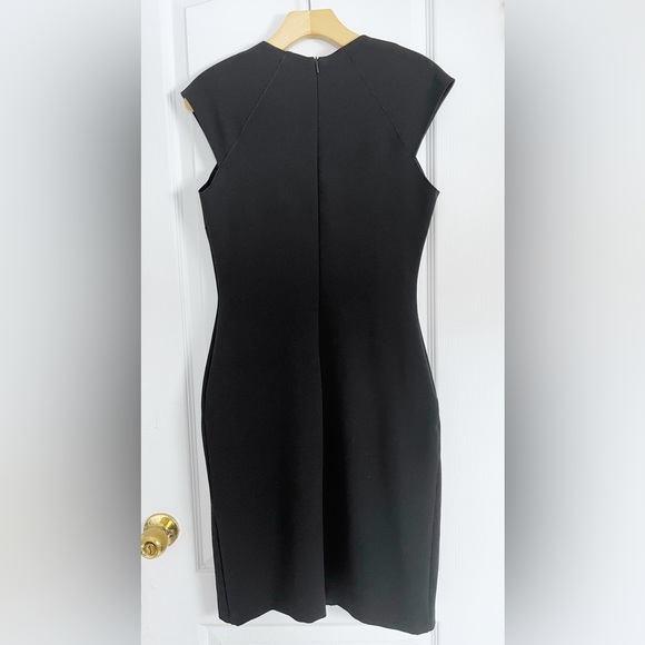 Zara Black Midi Dress with Notch Collar - Picture 3 of 5
